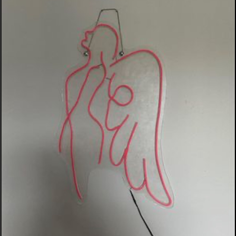 Pink angel LED sign